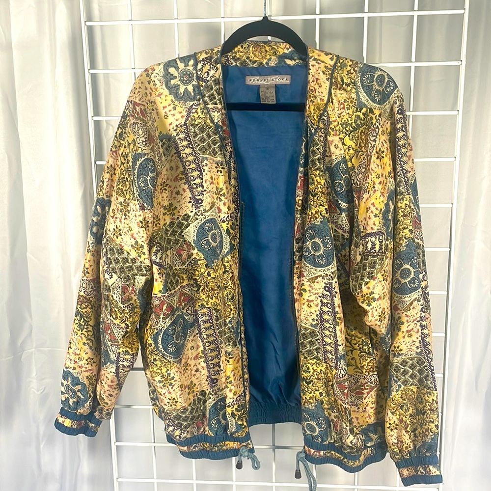 100% silk vintage bomber jacket
